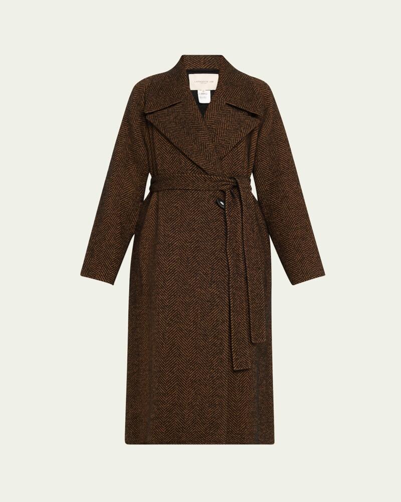 Lafayette 148 New York Chevron Alpaca Wool Coat Cover