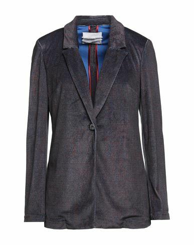 Brand Unique Woman Blazer Navy blue Polyester, Elastane Cover