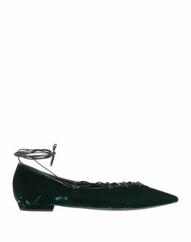 Emporio Armani Woman Ballet flats Dark green Textile fibers Cover