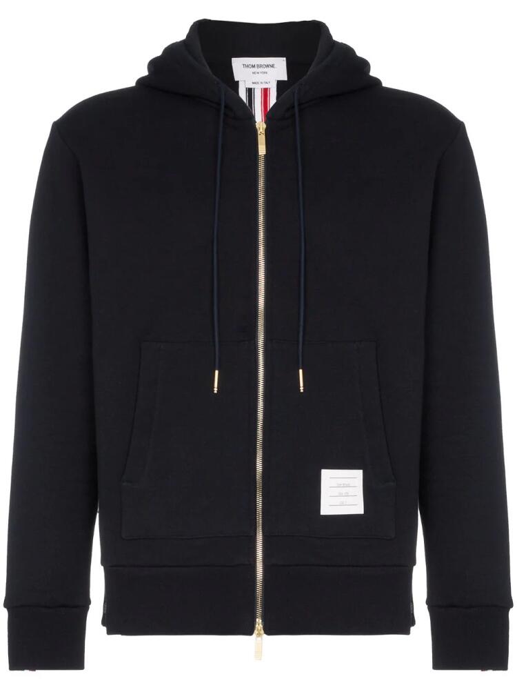 Thom Browne stripe-detail zip-up hoodie - Blue Cover