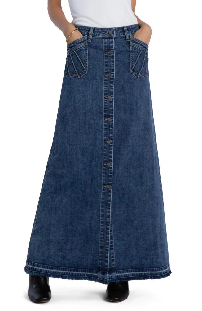 Wash Lab Denim Royal Denim Maxi Skirt in Imperial Blue Cover