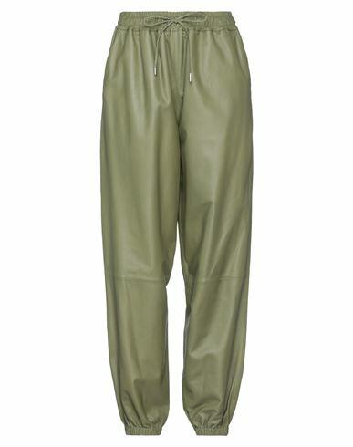 Desa 1972 Woman Pants Military green Soft Leather Cover