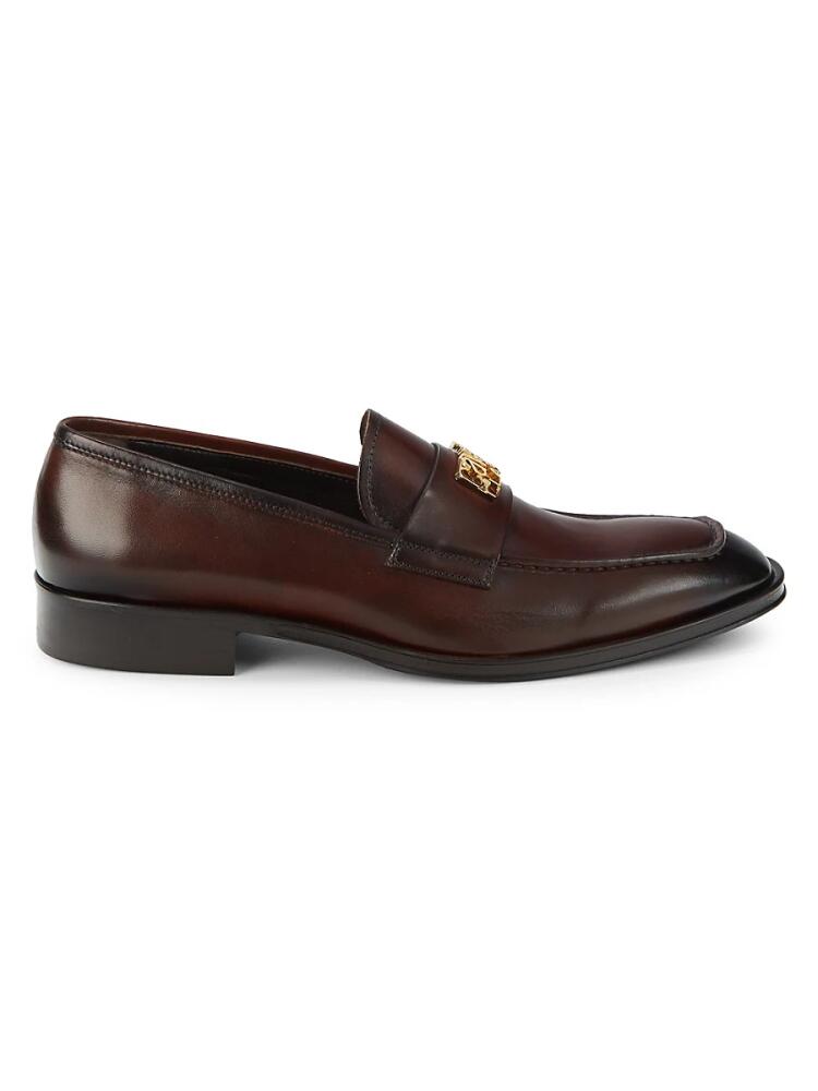 Cavalli Class by Roberto Cavalli Men's Logo Leather Loafers - Brown Cover