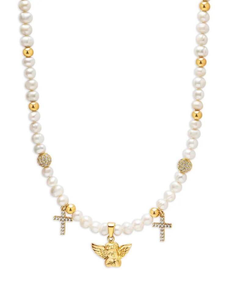 Nialaya Jewelry angel-charm pearl necklace - White Cover