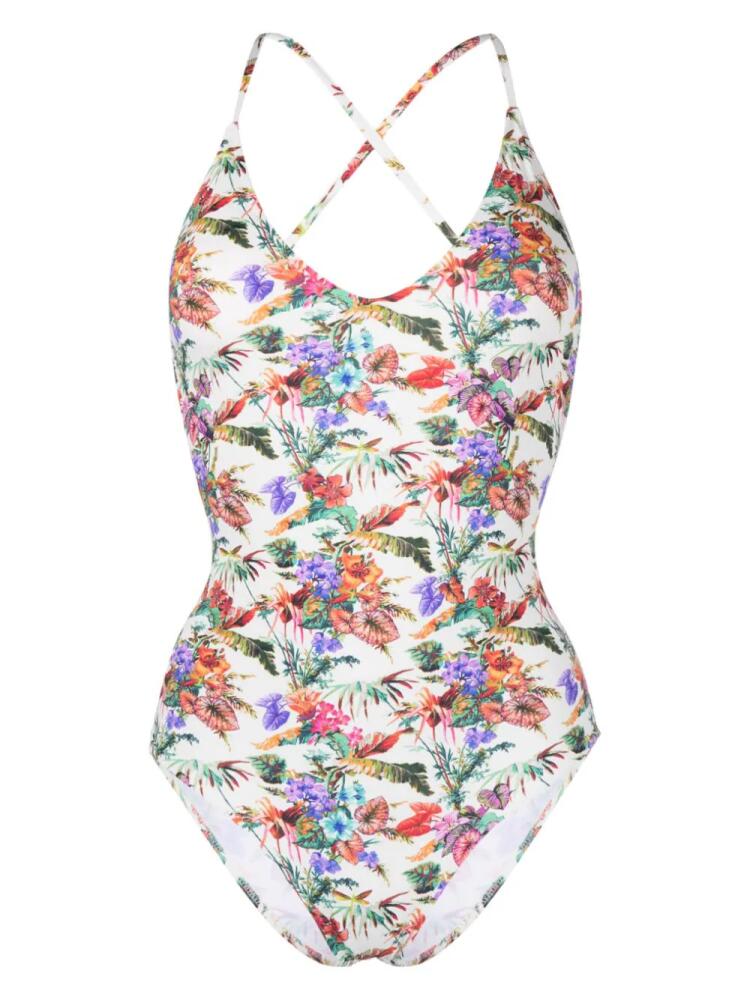 Anjuna Mara floral-print scoop-neck swimsuit - Neutrals Cover