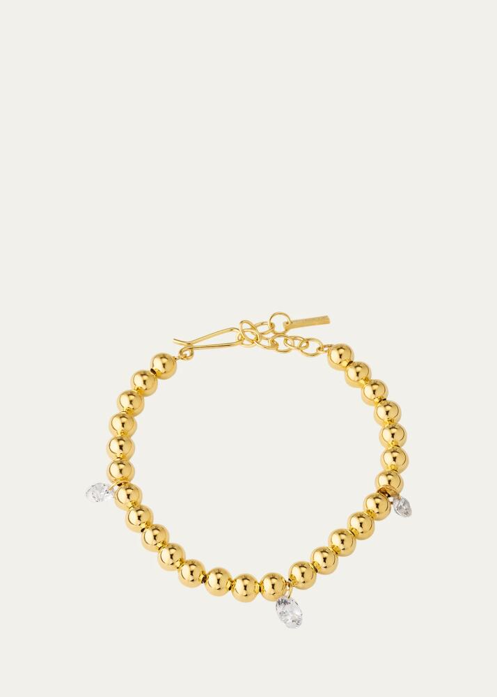 Completedworks 18K Gold Plated Recycled Silver Bracelet with Cubic Zirconia Droplets Cover