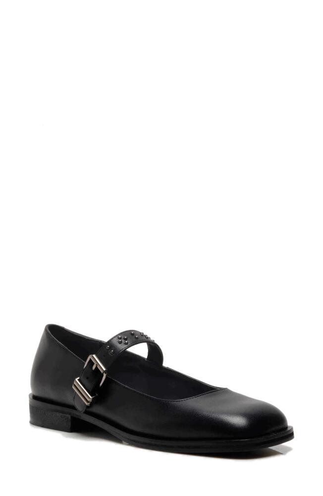 Free People Rumor Mary Jane Flat in Black Leather Cover