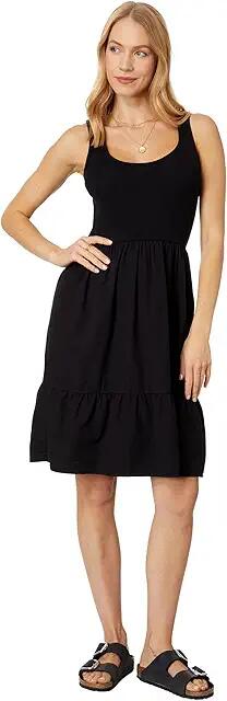 bobi Los Angeles Tiered Tank Dress (Black) Women's Dress Cover