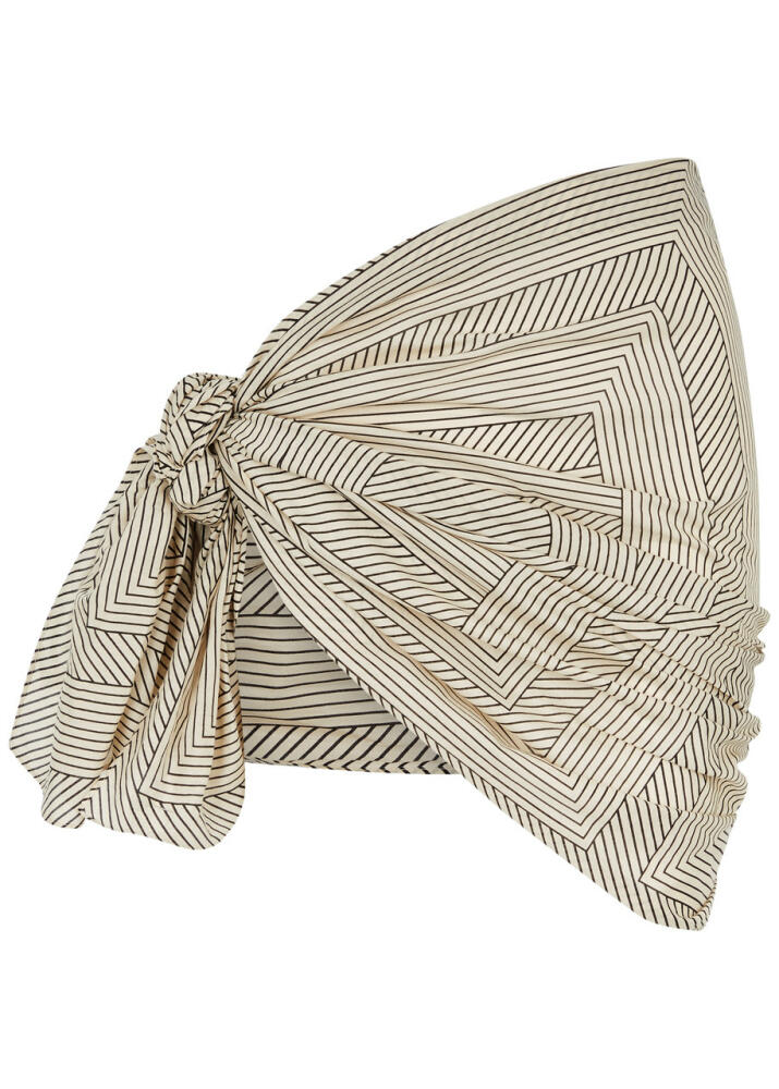 Toteme Striped Logo Cotton-blend Sarong - Cream - Cover