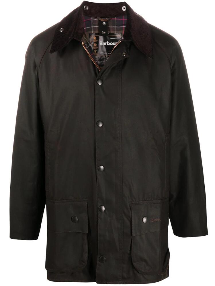 Barbour Beaufort snap-fastening coat - Green Cover