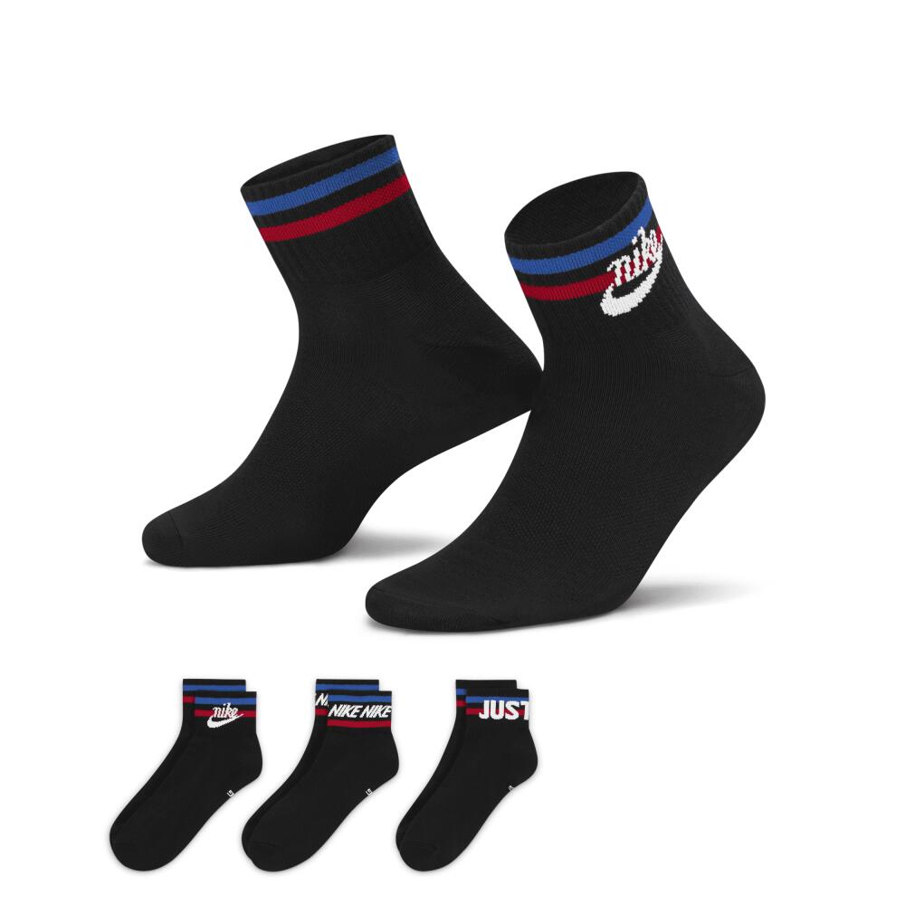 Nike Unisex Everyday Essential Ankle Socks (3 Pairs) in Black Cover