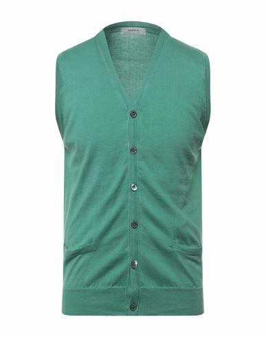 Alpha Studio Man Cardigan Green Cotton Cover