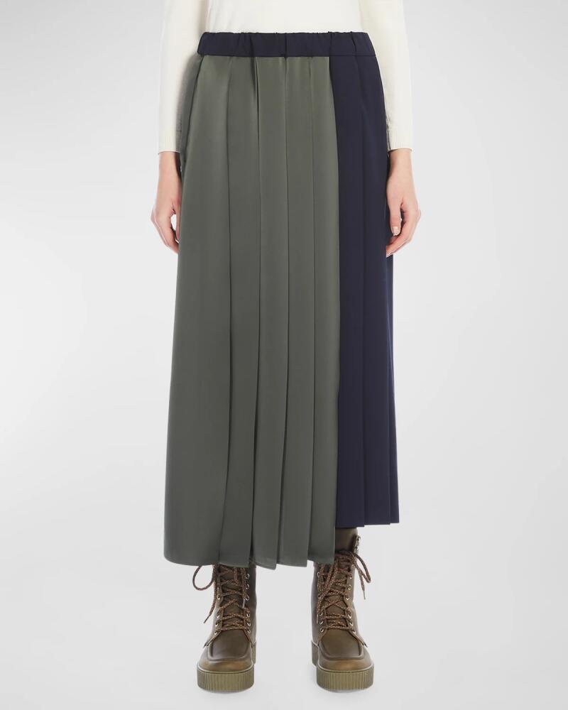 Weekend Max Mara Managua Pleated Colorblock Midi Skirt Cover