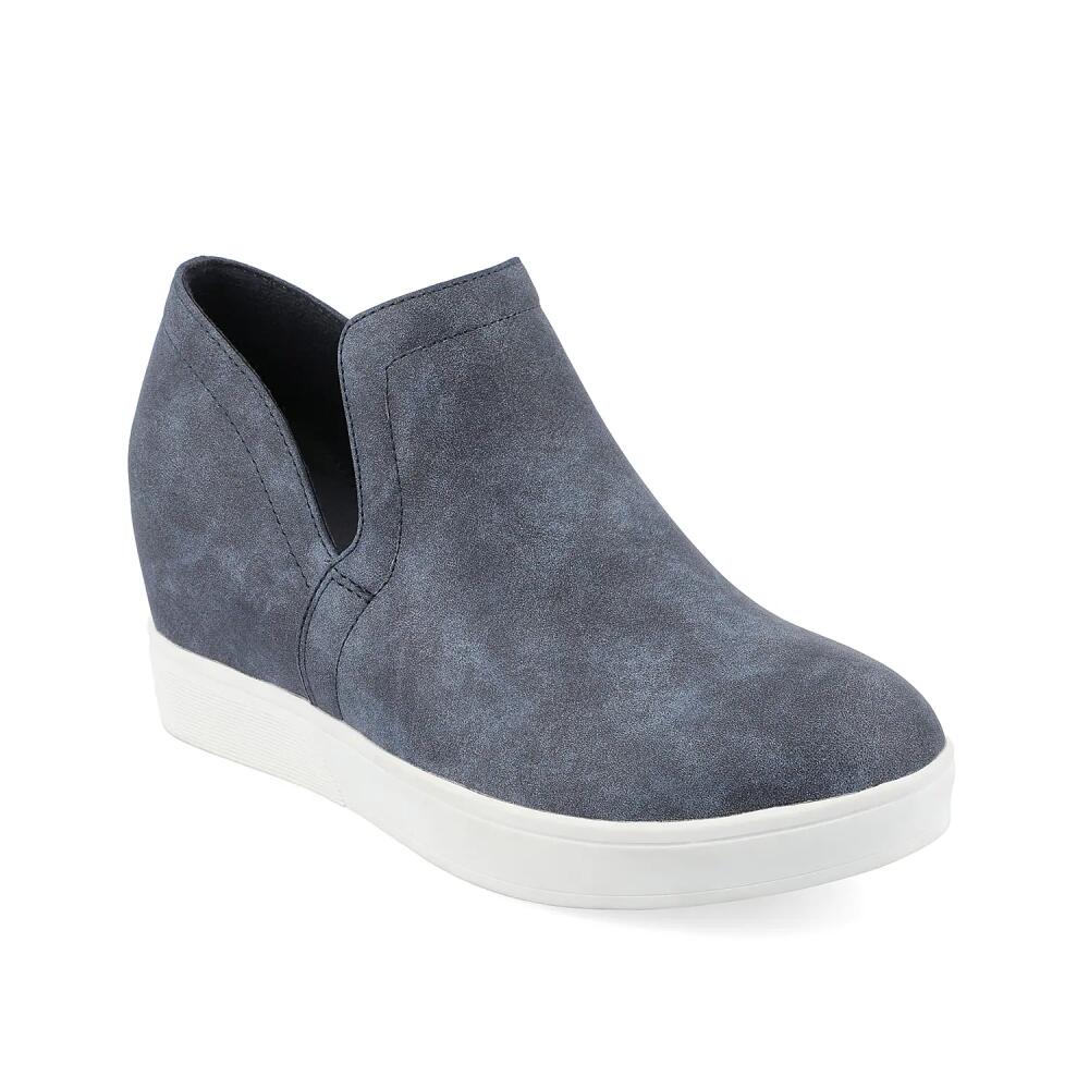 Journee Collection Wide Width Cardi Wedge Sneaker | Women's | Navy Cover