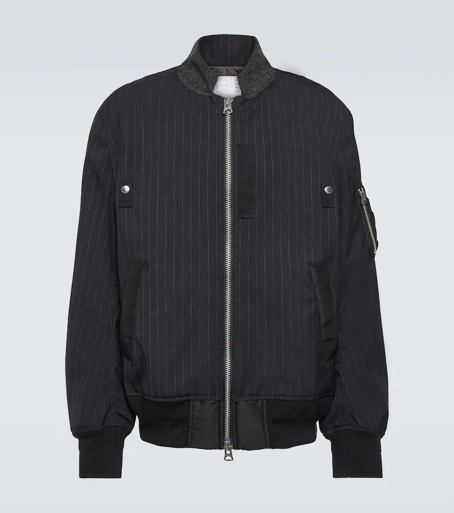 Sacai Chalk stripe bomber jacket Cover