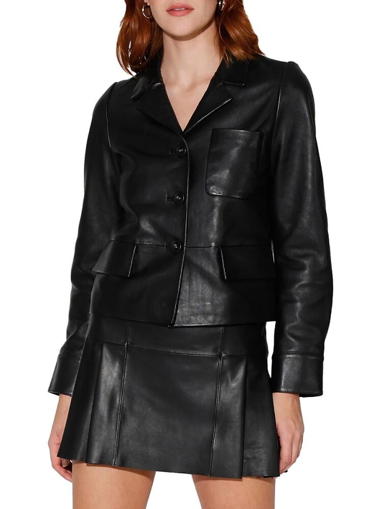 Walter Baker Women's Karter Leather Blazer - Black Cover