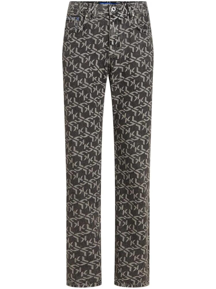 Karl Lagerfeld Jeans monogram-pattern organic cotton jeans - Black Cover