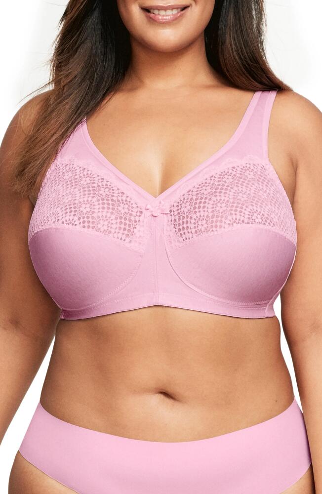 Glamorise MagicLift Moisture Control Bra in Pink Heather Cover