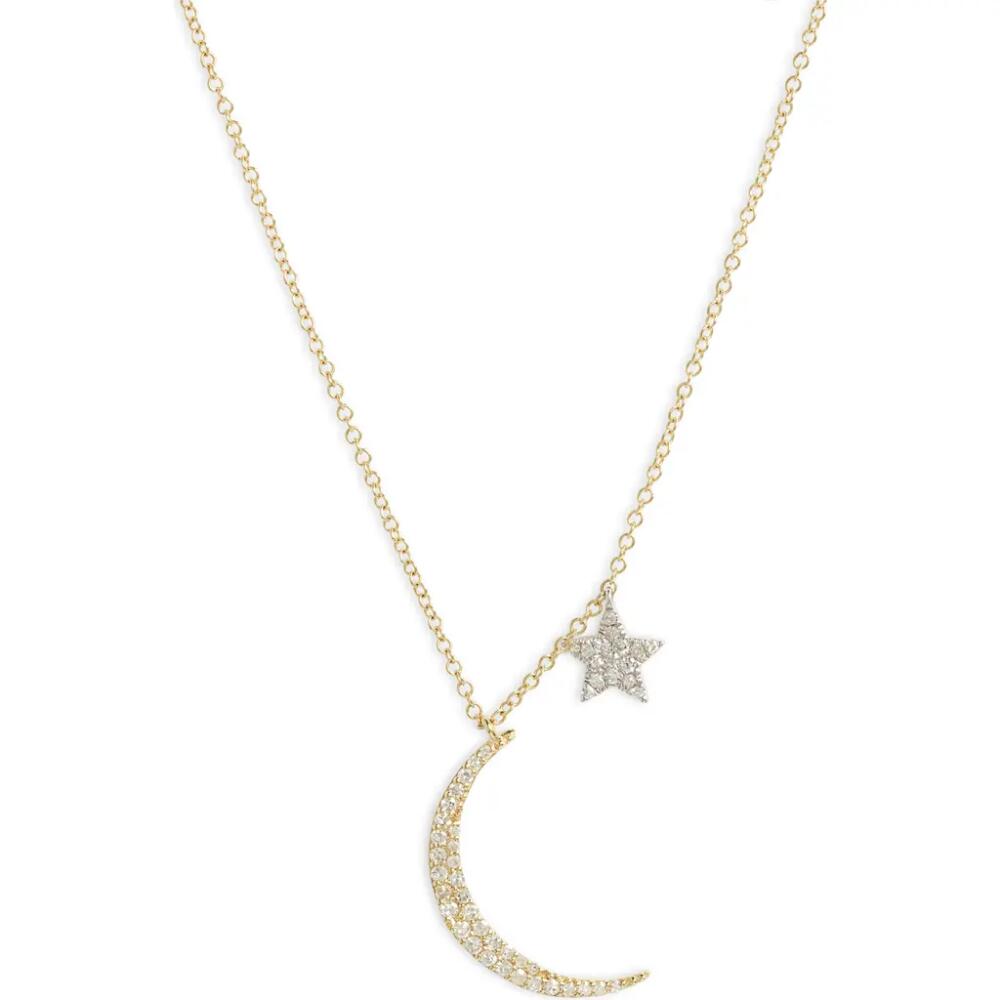 Meira T Moon & Star Diamond Pendant Necklace in Yellow Cover