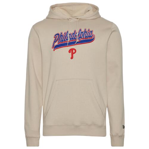 New Era Phillies Hooded Pullover - Mens Tan/Tan Cover