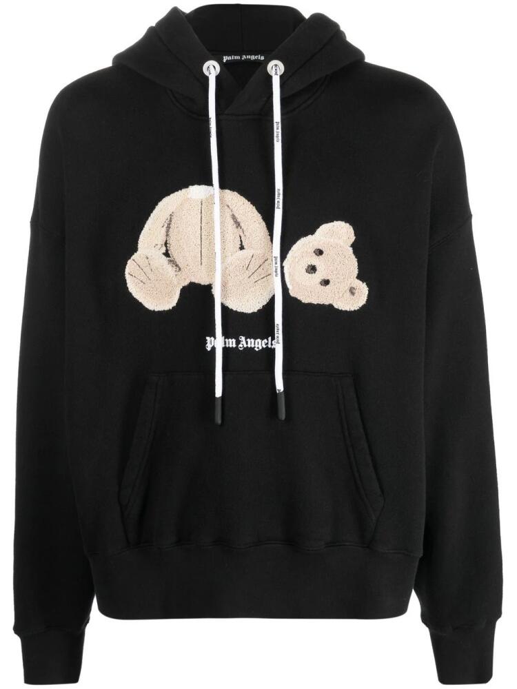 Palm Angels teddy bear print hoodie - Black Cover