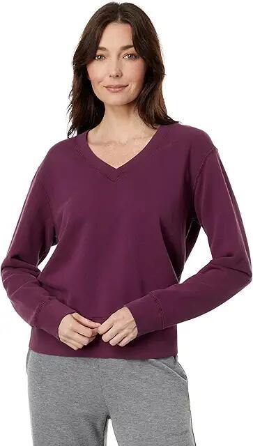 Mod-o-doc French Terry Deep V-Neck (Passion Plum) Women's Clothing Cover