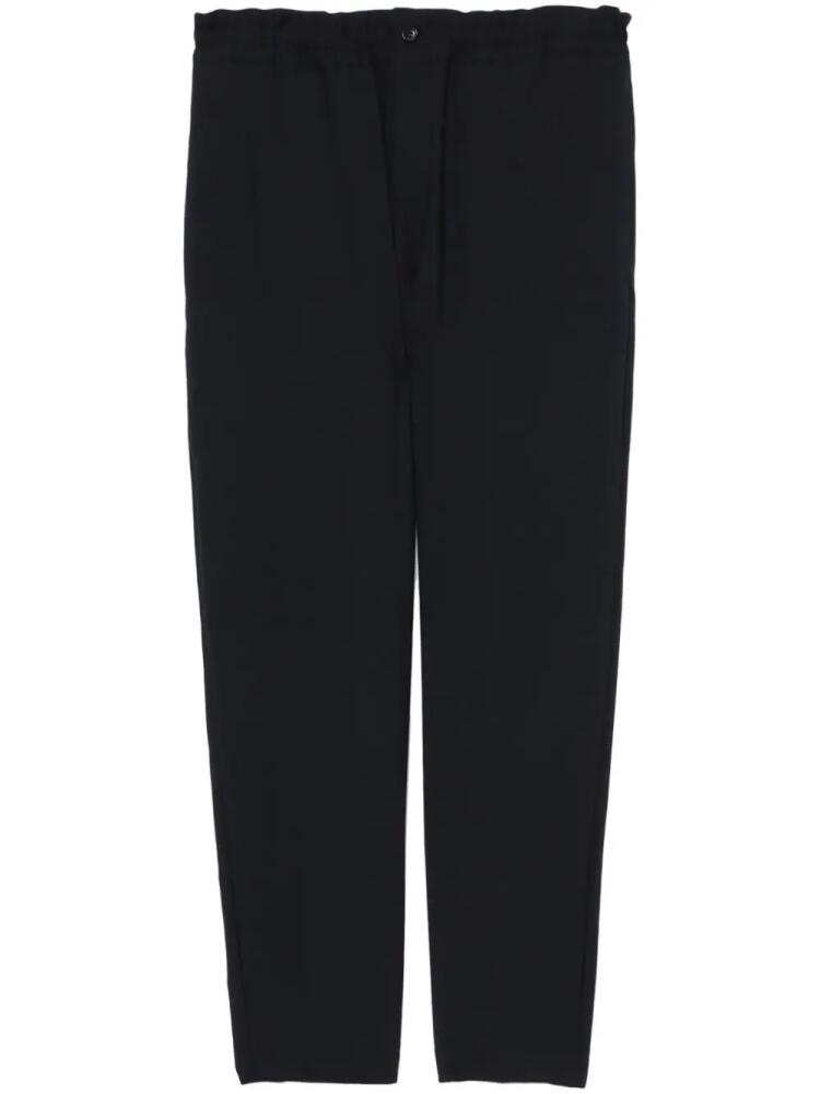 Black Comme Des Garçons elasticated-waist wool trousers Cover