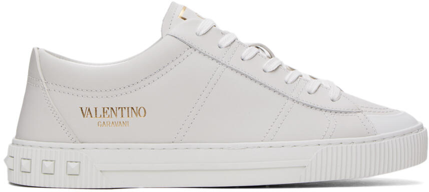 Valentino Garavani White Cityplanet Calfskin Sneakers Cover