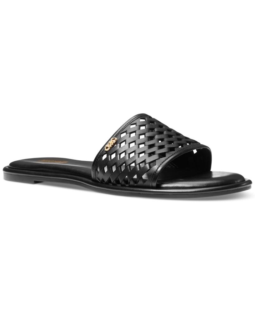 Michael Michael Kors Women's Saylor Perforated Slide Sandals - Black Cover