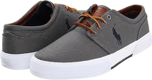 Polo Ralph Lauren Faxon Low-Top Canvas Sneaker (Grey) Men's Lace up casual Shoes Cover