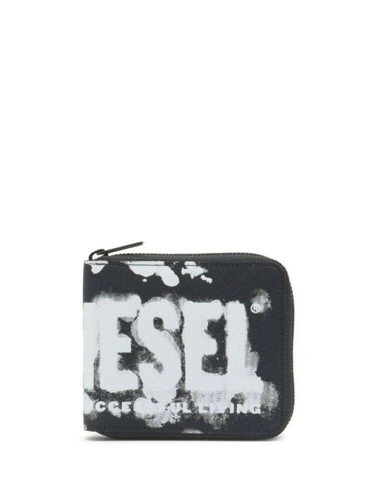 Diesel Rave Bi-Fold Coin XS zipped wallet - Black Cover