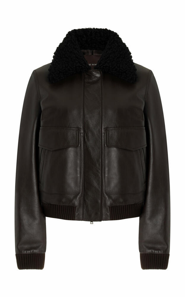 Wales Bonner - Soul Shearling-Trimmed Leather Jacket - Black Cover