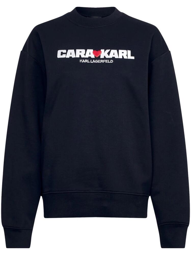 Karl Lagerfeld x Cara Delevingne logo-print sweatshirt - Black Cover