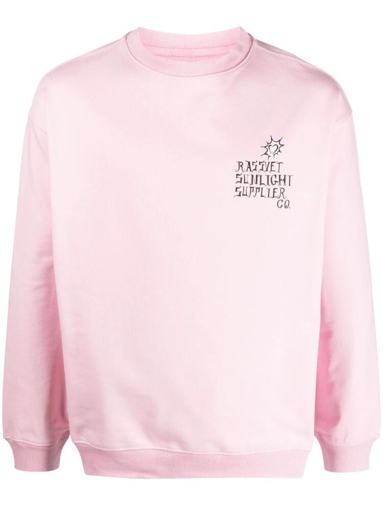 RASSVET logo-print cotton sweatshirt - Pink Cover