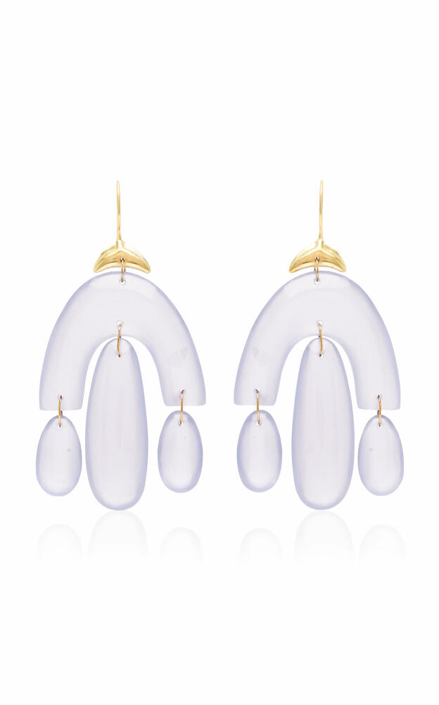 Ten Thousand Things - Mini 18K Yellow Gold Chalcedony Earrings - Blue - Gifts For Her Cover