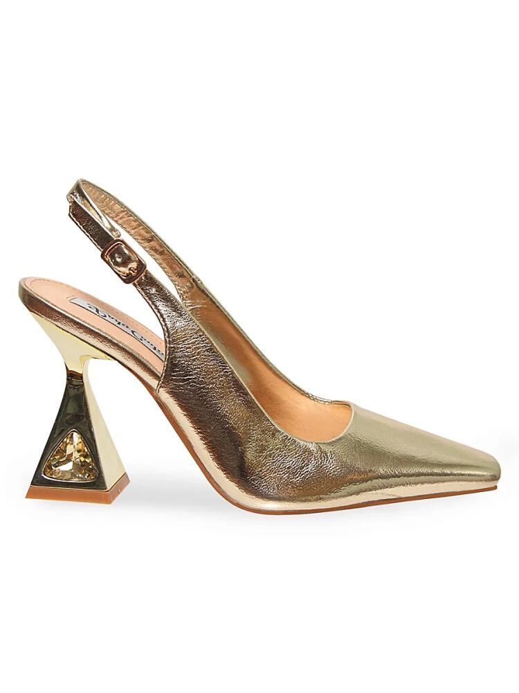 Lady Couture Women's Mistic Square Toe Slingback Pumps - Gold Cover