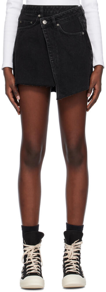 Ksubi Black Rap Denim Miniskirt Cover