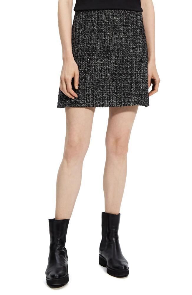 Theory Noelle High Waist Tweed Miniskirt in Black Multi - A0P Cover