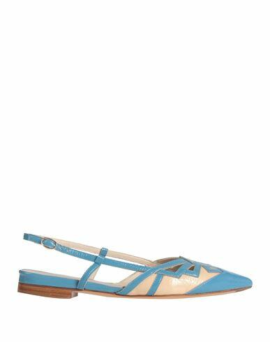 Mara Bini Woman Pumps Azure Leather Cover