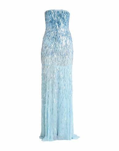 Alberta Ferretti Woman Maxi dress Sky blue Silk, Glass Cover