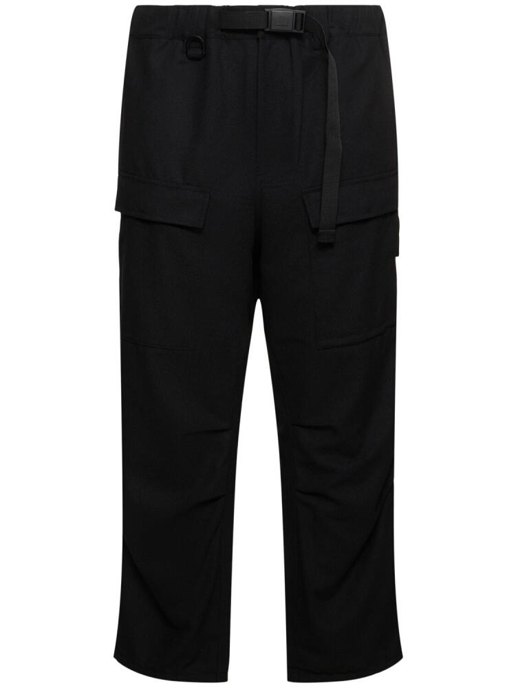 Y-3 Wool Blend Flannel Cargo Pants W/belt Cover