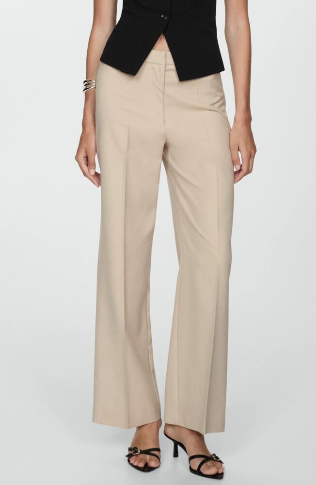 MANGO Pleat Front Straight Leg Pants in Sand Cover