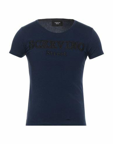 Scervino Woman T-shirt Midnight blue Cotton, Elastane Cover