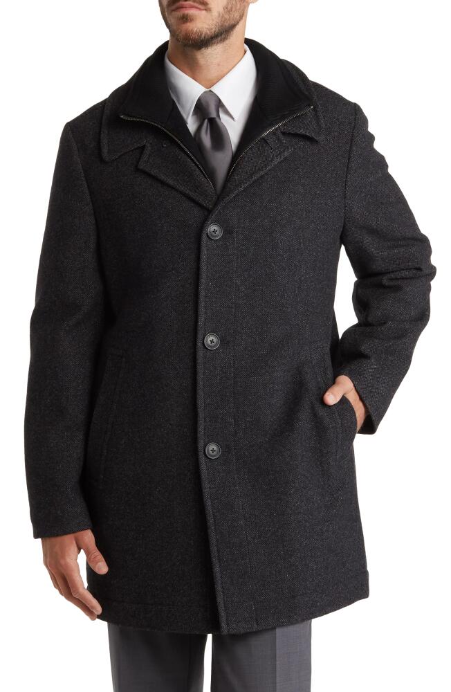 Hart Schaffner Marx Macbeth Wool Blend Single Breasted Coat in Charcoal Pindot Cover