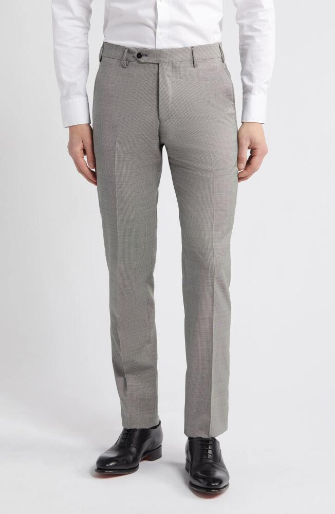 Zanella Parker Classic Wool Sharkskin Dress Pants in Light Grey Cover