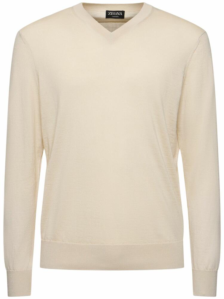 ZEGNA Cashmere & Silk V Neck Sweater Cover