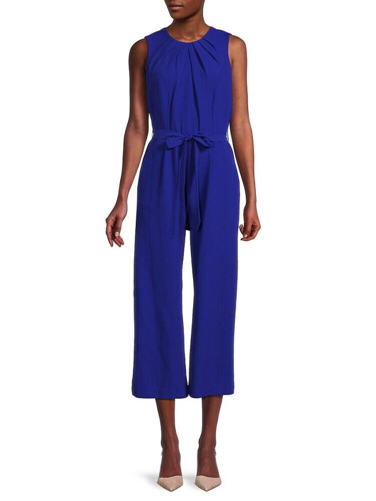 Calvin Klein Women's Belted Cropped Jumpsuit - Ultramarine Cover