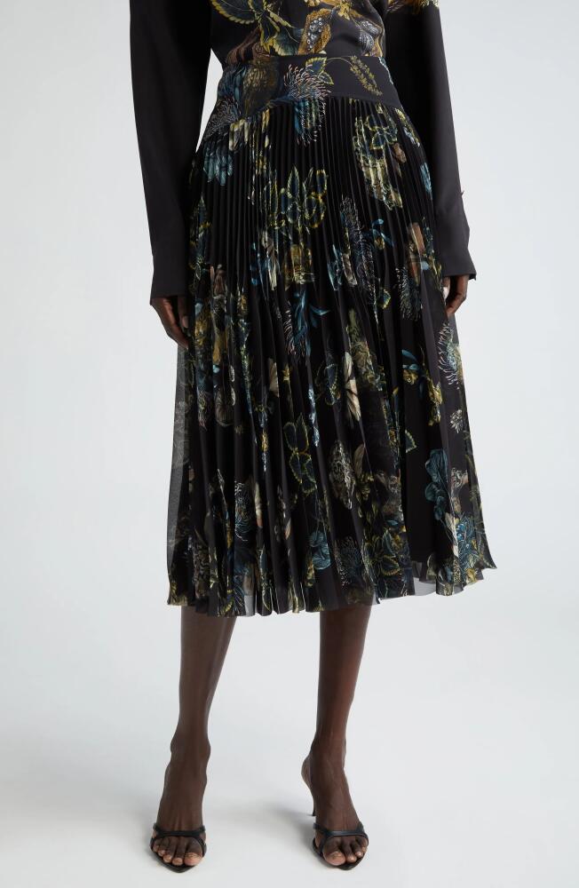 Jason Wu Collection Forest Print Pleated Chiffon Skirt in Black/Multi Cover