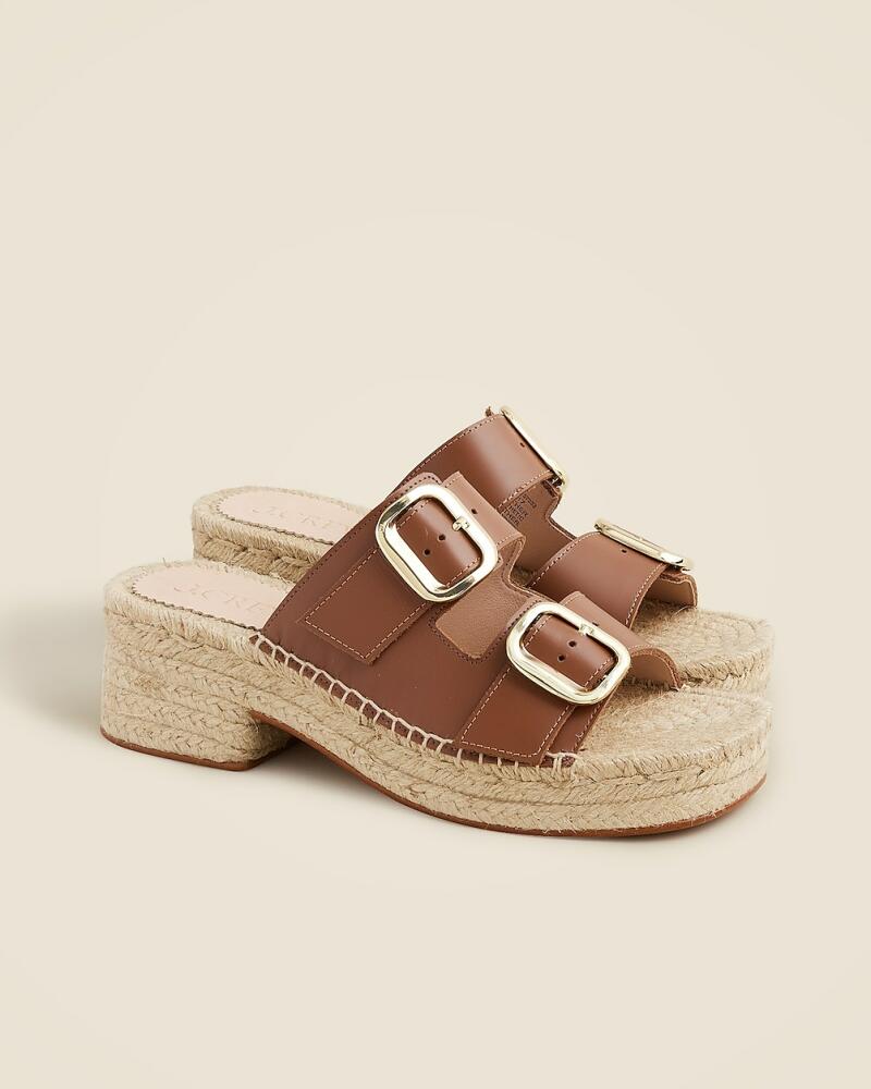 J.Crew Made-in-Spain block-heel espadrilles in leather Cover