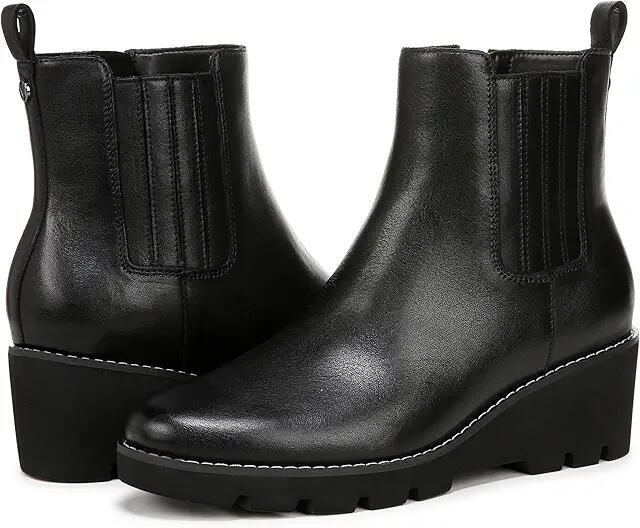 VIONIC Aria Booties (Black Leather) Women's Boots Cover